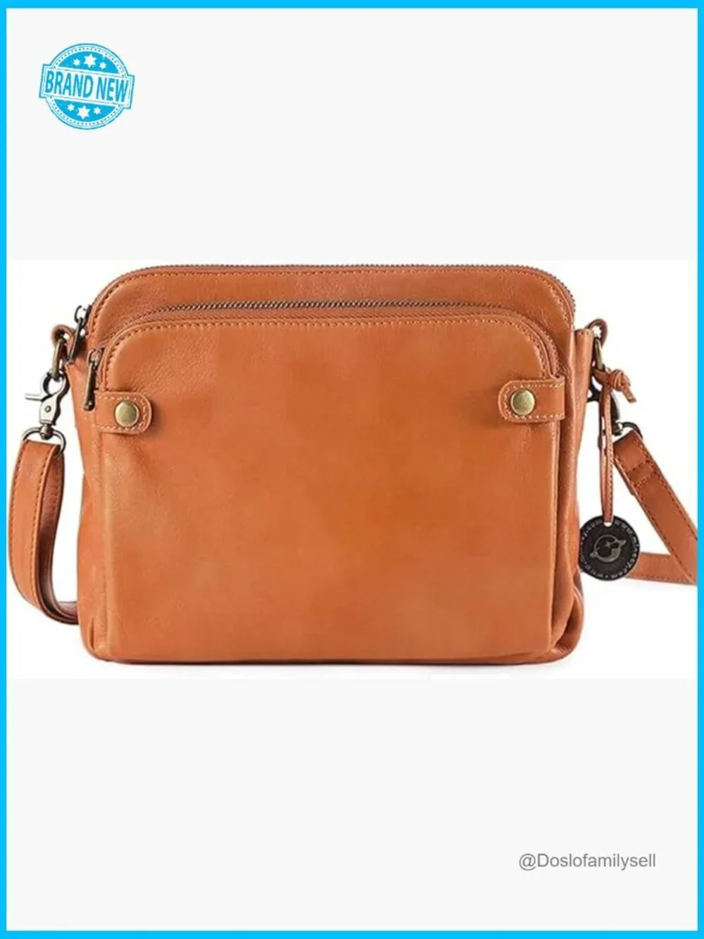 Leather Crossbody Bag With Multiple Compartments Adjustable Strap Chic Minimal
